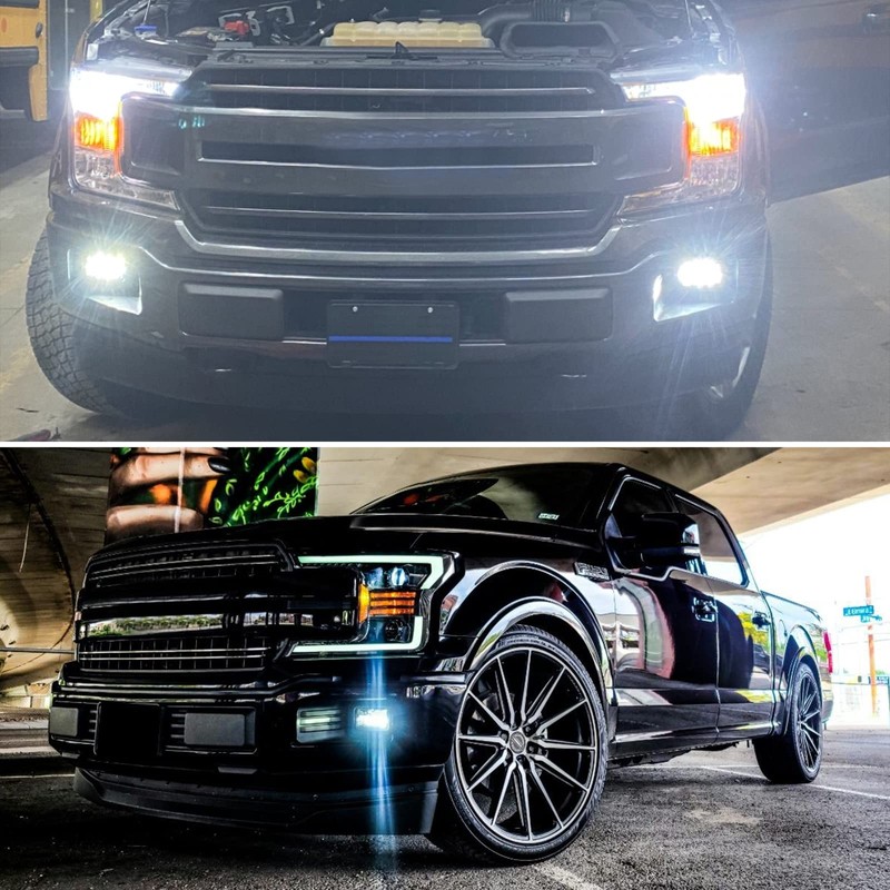 BICYACO LED Fog Lights with DRL Daytime Running Light Compatible