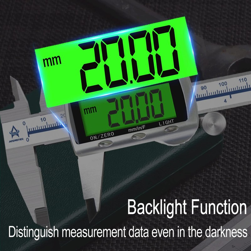 Digital Caliper Electronic Measuring Tool,Digital Vernier Caliper Inch/Millimeter/Fraction Measurement Caliper