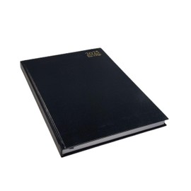 Black 2025 A4 Diary Planner Day A Page Hard Cover Business Personal Organiser Year Planner
