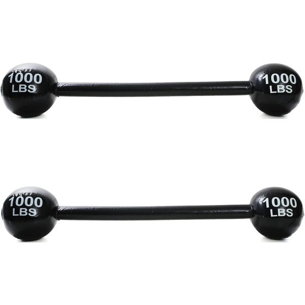 Quickdraw 2 x Inflatable Barbell 120cm Blow Up Weights Dumbbell for Circus Strongman Fancy Dress Accessory