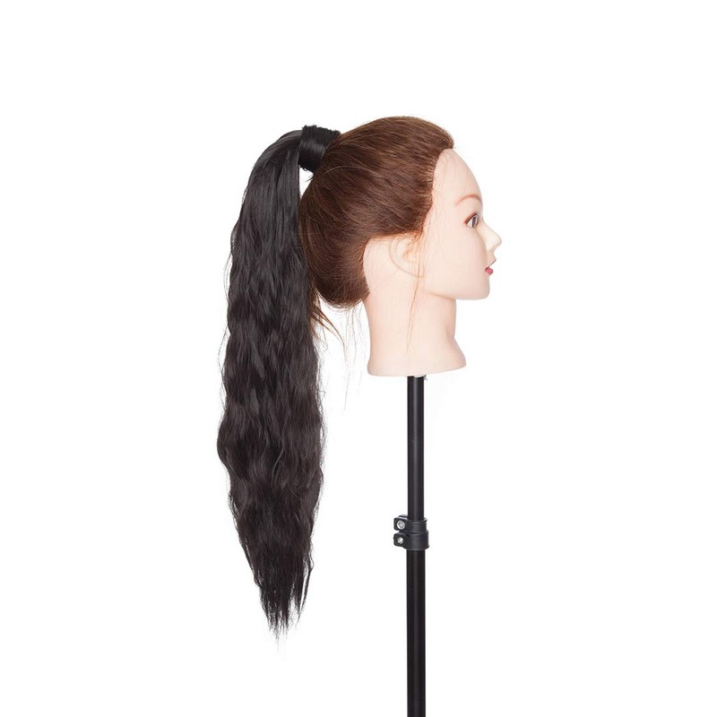 20 Inch Real Long Corn Wave Ponytail Clip in Hair