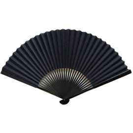 Hand Fan Fabric Location Large Fan Parents Black Coating Black Dyed Navy Pattern