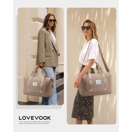 LOVEVOOK Ryanair Hand Luggage, Expandable Hand Luggage Bag for Airplane, Foldable Small Travel Bag, Cabin Travel Bag, Weekender Carry On Luggage for Men and Women, khaki, Modern