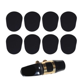 Pack of 8 Mouthpiece Pads for Alto and Tenor Saxophone and Clarinets, Oval Rubber 0.8 mm Alto Tenor Saxophone Clarinet Mouthpiece Cushion, Pads in Black, for Beginners and Professionals, Saxophone