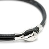 [Silver One] Nappa Leather Double Black Choker Men's Bi [Front