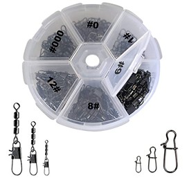 Njord Kalastus Triple Swivel and Snap Set 150 Pieces Perfect for Trout Fishing Fishing Accessories Swivel Fishing Set Fishing Swivel with Carabiner Fishing Swivel Set Triple Swivel Fishing Trout