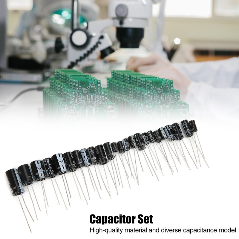 545Pcs 24 Models 0.1uF-1000uF Aluminum Electrolytic Capacitor Assortment Kit with