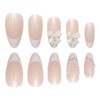White French Tip Press on Nails Medium Almond Shaped False
