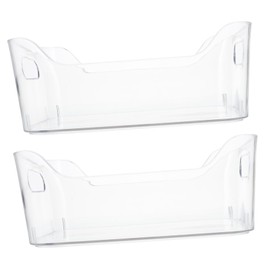 COLLBATH 2Pcs Plastic Storage Bins for Refrigerator Organizing Small Kitchen Storage Containers with Easy Pull Handle Odorless and Easy to Clean for Food and Fruit Storage