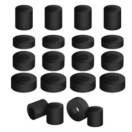 20pcs Round Spacer, 4 Sizes Neoprene Multi Purpose Thick Rubber Grommets Anti Vibration Black Washers Kit for Home Car Accessories