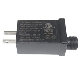 12V 9W Low Voltage LED Transformer Waterproof IP44 Seasonal LED Driver US Plug Adapter for String Lights, Projector Lights, Lawn Lamps