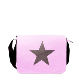 Gloop Women's Handbag Shoulder Bag Shoulder Bag with Sewn-on Star Dimensions 37 x 27 x 8 cm, light pink