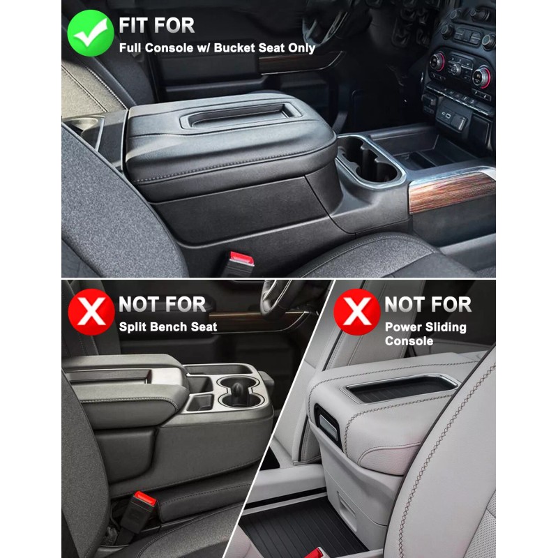 KBH Fit 2020-2025 Silverado Sierra 1500 Bucket Seat Console Lid