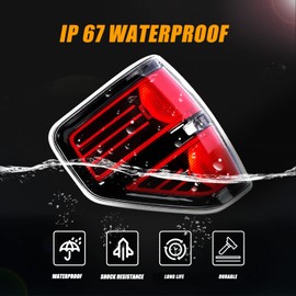 RANSOTO Tail Light Compatible with Ford F150 F-150 2009 2010 2011 2012 2013 2014 Rear Brake Lamp Taillight Left Driver and Right Passenger Side Smoked