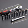 LSLANSOON 1/4” Ratchet Socket Wrench Set, Mechanic Tool Kit and