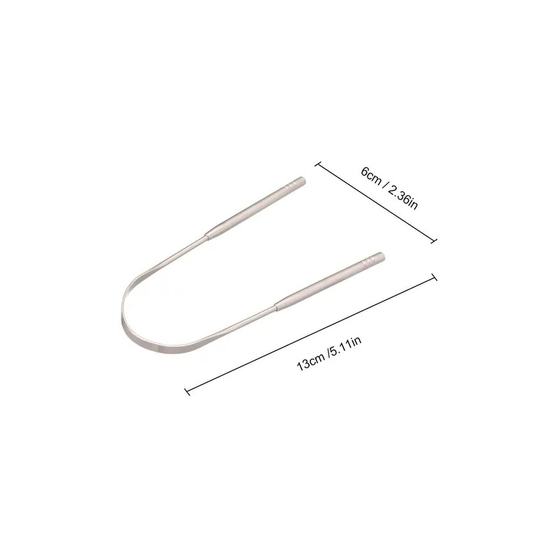 Cepillo Lengua Acero Inox Limpiador Lingual Limpieza Bucal F