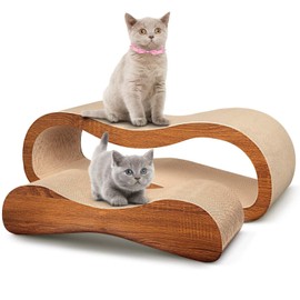 2 in 1 Cat Scratch Pads, Cat Scratcher, Durable Board Pads Prevents Furniture Damage,Large,Wood