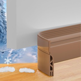 Under Door Draft Stopper, Door Sweep for Bottom of Door, Under Door Gap Filler for Exterior & Interior Doors, Weather Stripping Door Seal for Blocker Noise Cold Air Insulation (Brown, 39inch)