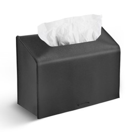 Lvkjafaz Leather Cover for Disposable Paper Hand Towel Box, Compatible with Kleenex Paper Hand Towel(1-Black)