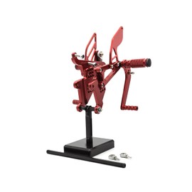 PROCNC Aluminum Billet Adjustable Motorcycle Footrests Rearsets Foot Pegs Fit for Yamaha YZF R6 2003 2004 2005 (Red)