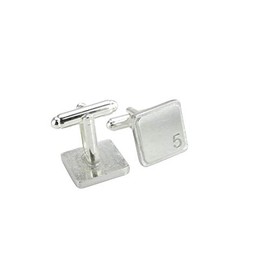 Square Cufflinks with ‘5’ Engraved - 5th Anniversary