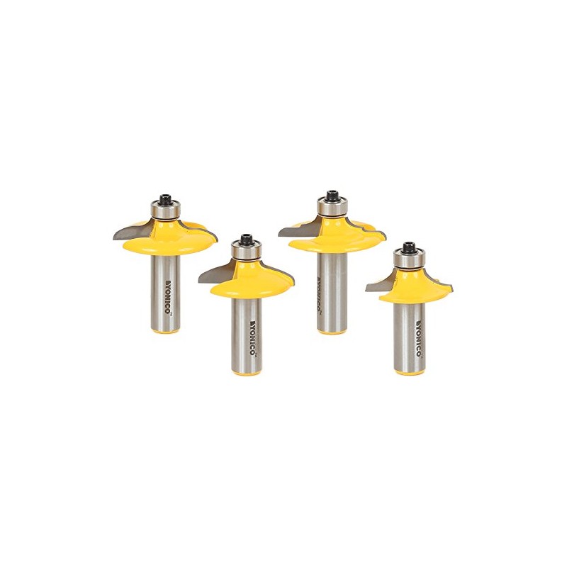 YONICO Cabinet Door Edge Router Bits Set 4 Bit 1/2-Inch