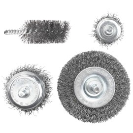 kwb Wire Brush Set for Drills - Universal Use - With Steel Wire - For Metal and Wood - Set (Steel Wire, Universal)