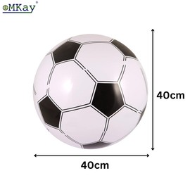 eMKay® Pack of 1 PVC Inflatable BLACK and WHITE Football for Kids – 40cm Blow-Up Soccer Ball, Uninflated Ball – Garden, Beach & Pool Toy – Party Bag Filler
