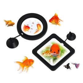 DS. DISTINCTIVE STYLE Fish Feeding Ring 2 Pieces Aquarium and Tank Floating Rings Food Feeders with Suction Cup(Black)