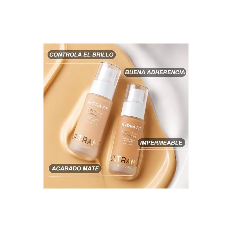 ULTRAMO Base de Maquillaje Líquida, Base y Corrector 2 en