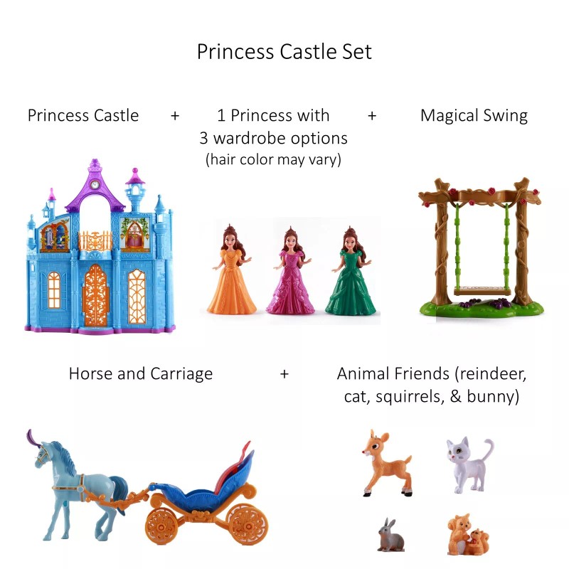 Vokodo Princess Castle Deluxe Playset With Doll Animal Friends And