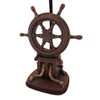 DWK Captain's Destiny: Nautical Ship's Wheel Resin Table Lamp with