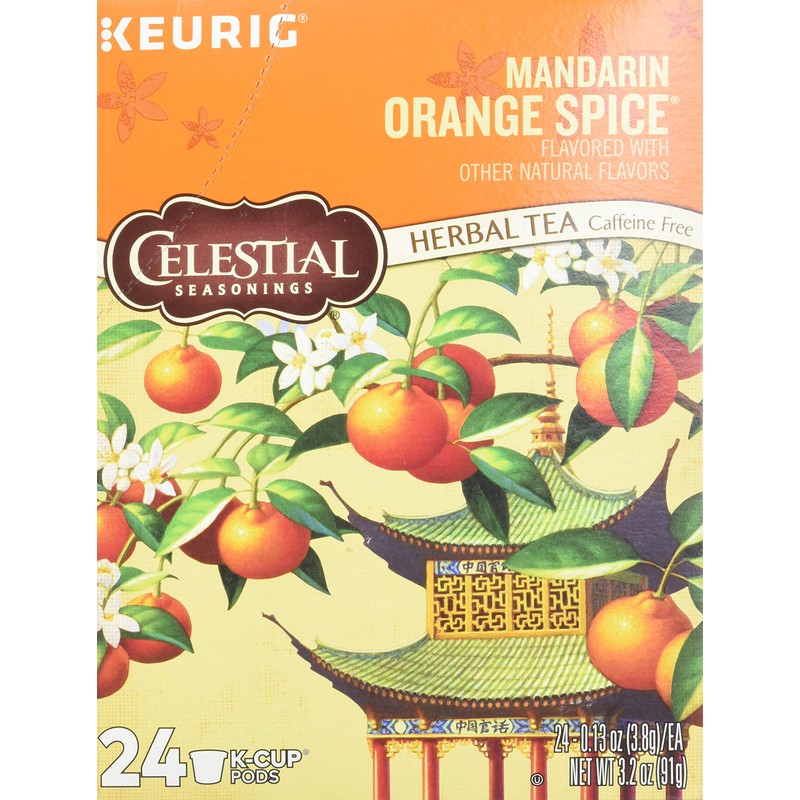 Celestial Seasonings Mandarin Orange Spice Herbal Tea, K-Cup Portion Pack