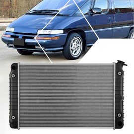 PM PERFORMOTOR DPI 1047 Cooling Radiator Replacement Compatible with 89-94 Buick Century Chevy Celebrity Oldsmobile Pontiac 3.1L 3.3L V6, 26-3/8" W X 17" H X 1-1/4" D, 1-5/16" / 1-9/16" Inlet/Outlet