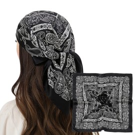 RIIQIICHY 100% Mulberry Silk Scarf Head Scarf for Women Hair Scarf Silk Scarf for Sleeping Hair Wrapping Square Neck Scarves