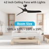 TAVZAKE Ceiling Fans with Lights, 42 inch Low Profile Ceiling
