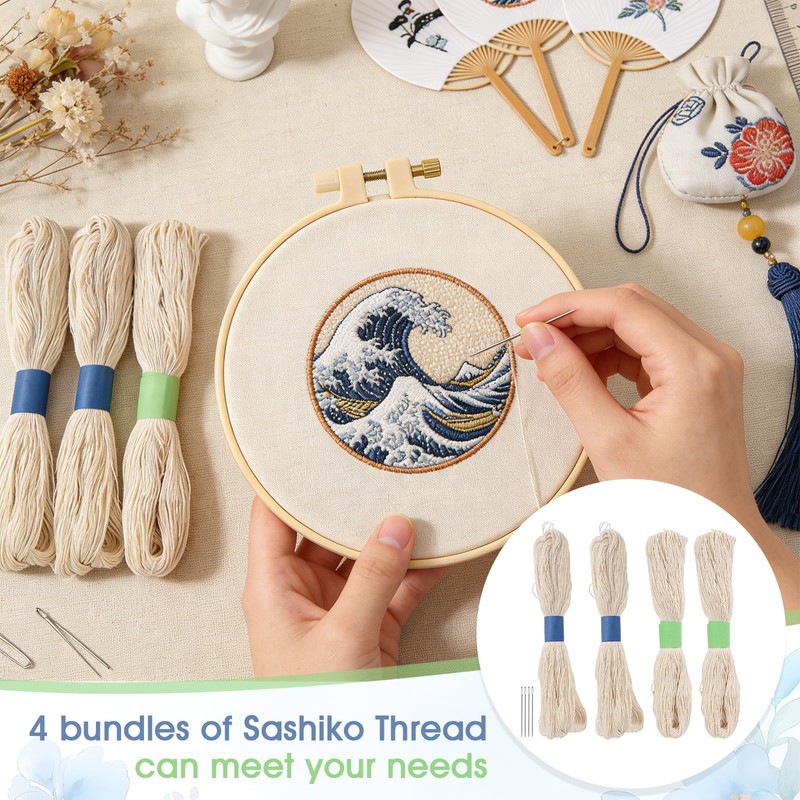 4pcs Sashiko Thread Jumbo Skein Sashiko Kit Sashiko Skein with