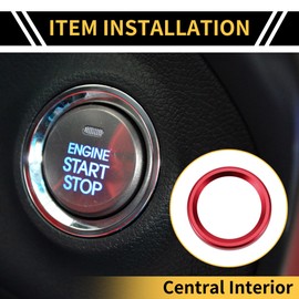 REPAIROCK 1 Pc Engine Start Stop Button Control Switch Knob Cover Ring for Ford Maverick 2022 Key Ignition Starter Knob Ring Cover Decoration Aluminum Alloy Red