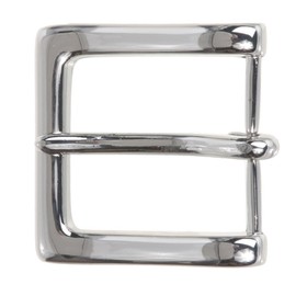 1 1/2" (38 mm) Nickel Free Single Prong Square Belt Buckle, Silver