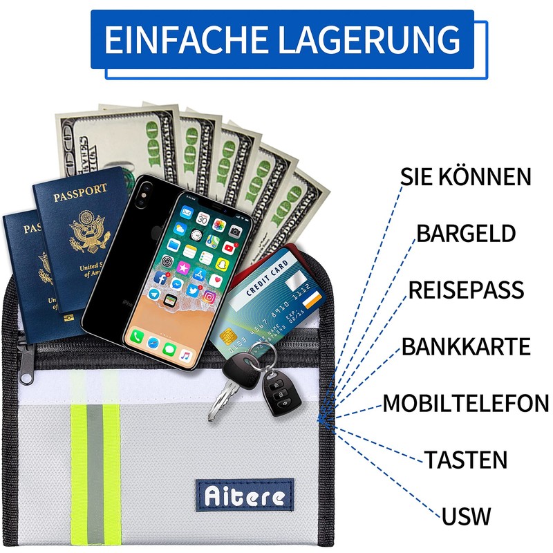 Aitere Fireproof Bag Set of 2 Fireproof Waterproof Document Case