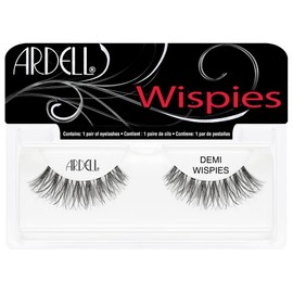 ARDELL Invisibands Demi Wispies Human Hair Eyelashes, Black, Black (No Eyelash Glue) Ultra Light, Flexible and Reusable