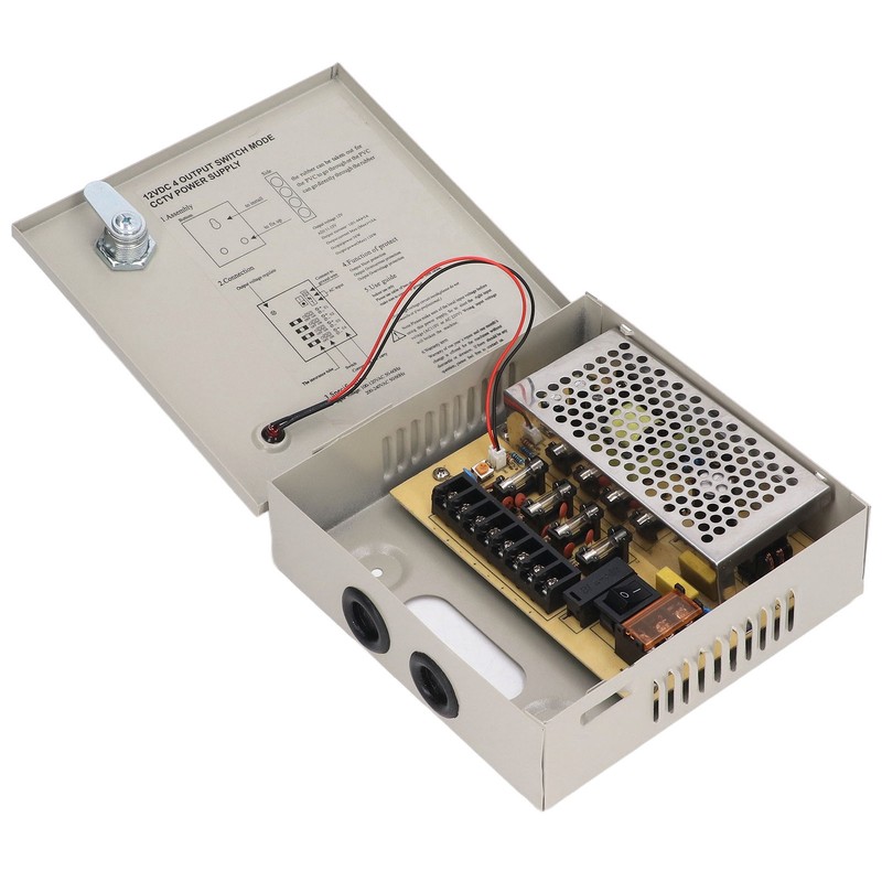 4 Channel 12V CCTV Power Supply 3A Fuse Closed Circuit