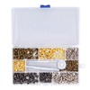 240Pcs Leather Rivet Double Caps Tubular 2 Sizes Metal Set