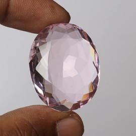 Brazilian Pink Topaz 99.70 Carat Oval Cut Translucent Faceted Loose Gemstone Beads for Jewelry Making