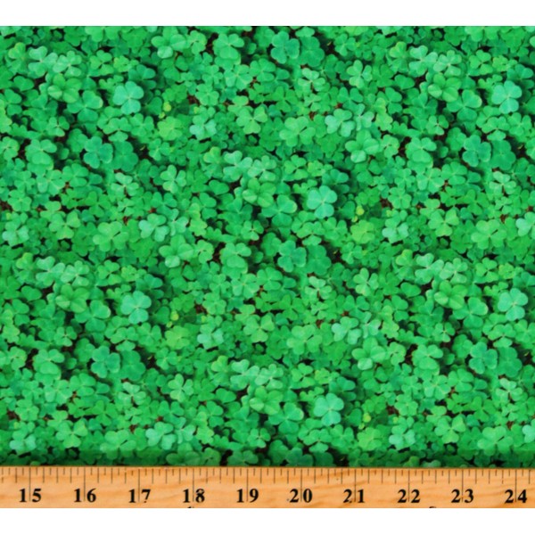 Fields FABRICS Cotton Shamrocks Clovers Plants St Patrick's Day Irish