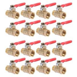 16PCS 1/4 Inch Heavy Duty Brass Valve Shut Off Switch Male and Female NPT Thread Pipe Fitting