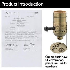 Lamp Socket Replacement, E26 Threaded Base, Turn Knob for ON/Off Light Settings, Lamp Parts for Table and Floor Lamps Repair, Light Socket with Lamp Switch Kit(Antique Brass)