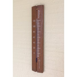 Hokco Analog Wall Thermometer Fahrenheit Scale Beech Wood 7.9 inch in 5 Finishes - Walnut
