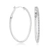Ross-Simons 0.50 ct. t.w. Diamond Oval Hoop Earrings in Sterling