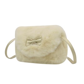 ANKOMINA Little Girls Furry Mini Purse Fashion Faux Fur Fuzzy Crossbody Handbag Shoulder Wallet Bag for Kids Toddlers